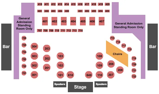 seating chart for Canyon Club - Agoura Hills - Endstage - Rsvd Tables 5 - eventticketscenter.com
